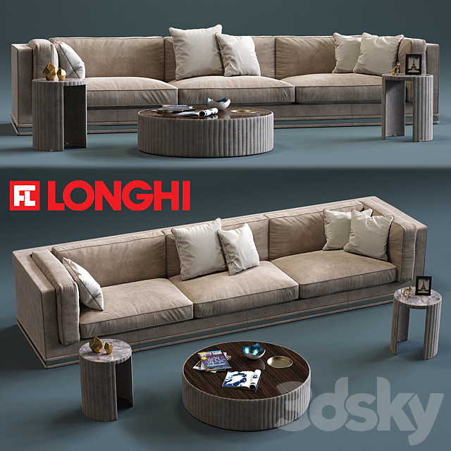 Fratelli Longhi MASON 3-Seates Sofa 3DSMax File - thumbnail 1