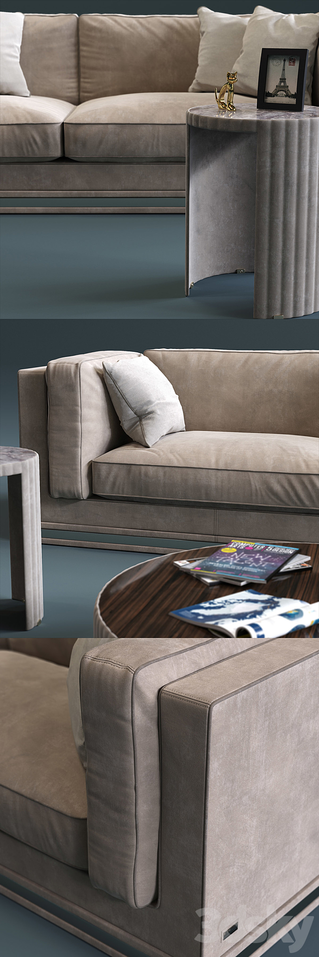 Fratelli Longhi MASON 3-Seates Sofa 3DSMax File - thumbnail 2