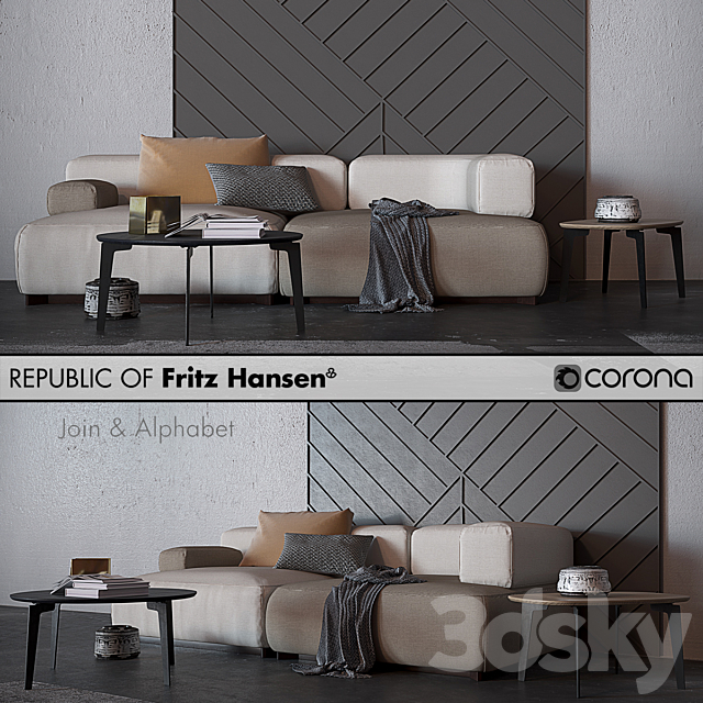 Fritz Hansen_3555_Join_Alphabet 3DSMax File - thumbnail 1