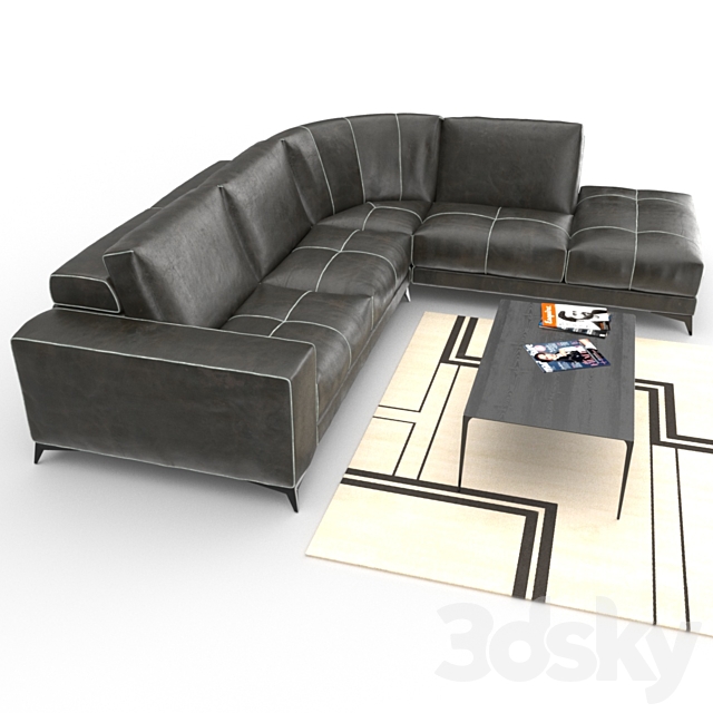 Gamma Charles Sofa 3DS Max Model - thumbnail 2