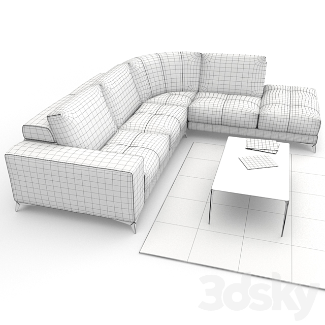 Gamma Charles Sofa 3DS Max Model - thumbnail 3