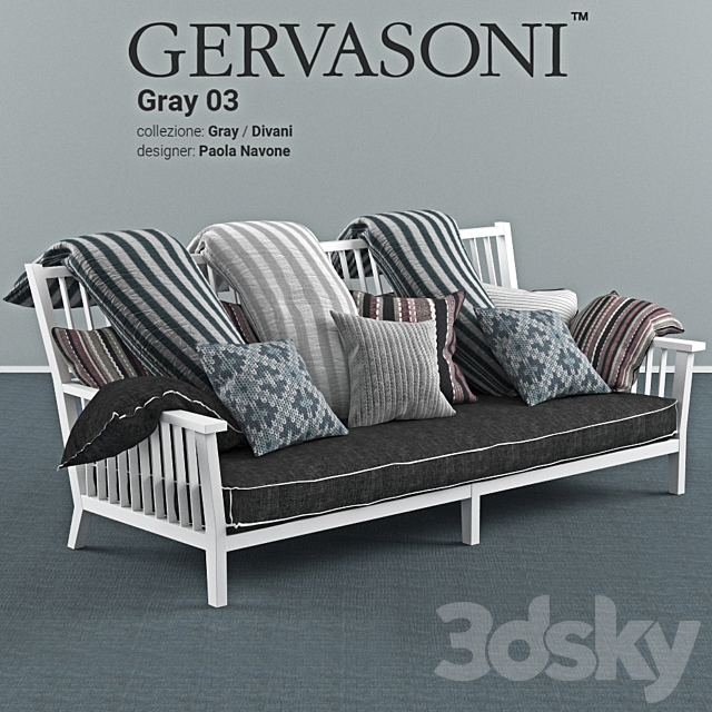 Gervasoni Gray 03 divani 3DS Max Model - thumbnail 1