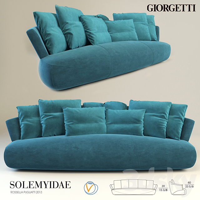 Giorgetti Solemyidae Sofa by Rossella Pugliatti – 2013 3DSMax File - thumbnail 1