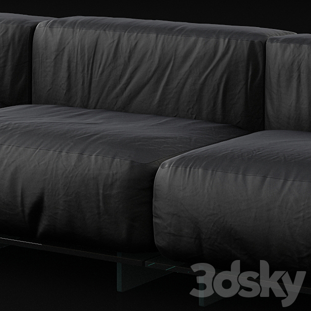 Glas Italia Crystal Lounge sofa 3DS Max Model - thumbnail 3