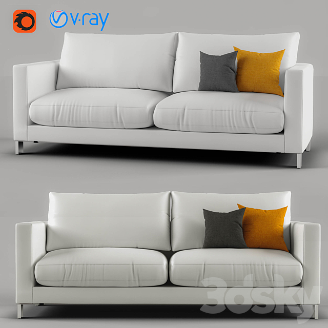 Gray and orange modern lounge 3ds Max - thumbnail 1