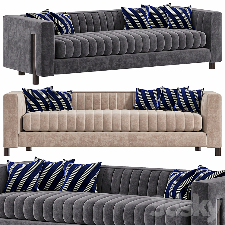 GRAY SOFA SOUTH HILL HOME COLLECTION 3DS Max Model - thumbnail 2