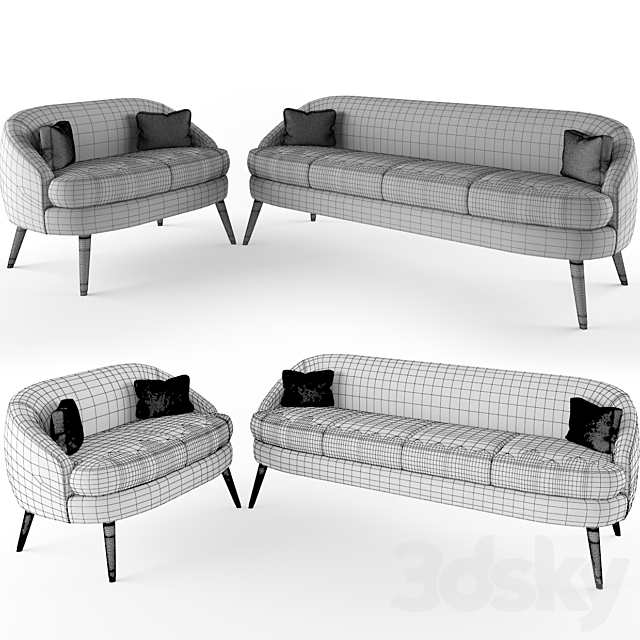 Haiku Four Seater Sofa 3DSMax File - thumbnail 3