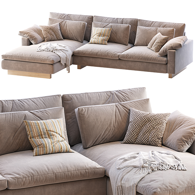 Harmony 2-piece chaise sectional 3DSMax File - thumbnail 1