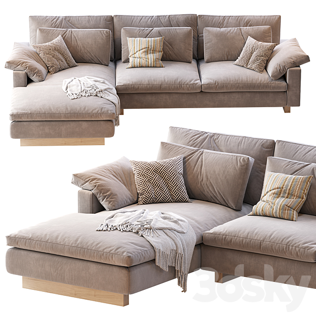 Harmony 2-piece chaise sectional 3DSMax File - thumbnail 2