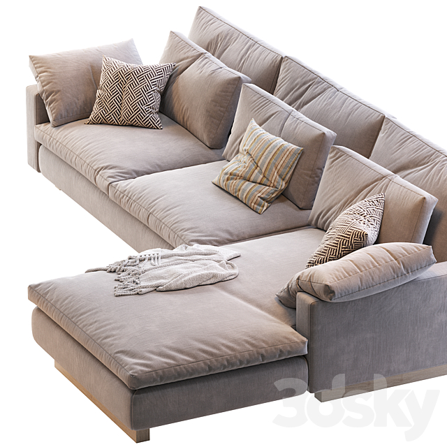 Harmony 2-piece chaise sectional 3DSMax File - thumbnail 3