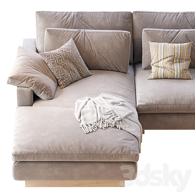 Harmony 2-piece chaise sectional 3DSMax File - thumbnail 4