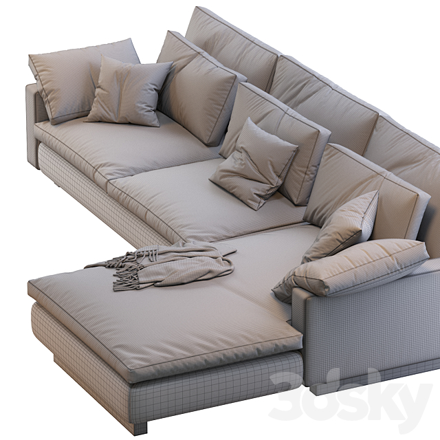 Harmony 2-piece chaise sectional 3DSMax File - thumbnail 5
