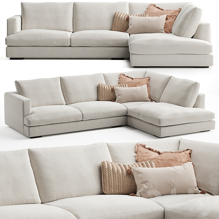 Haven 5 Seater Upholstered Sofa 3DS Max Model - thumbnail 1