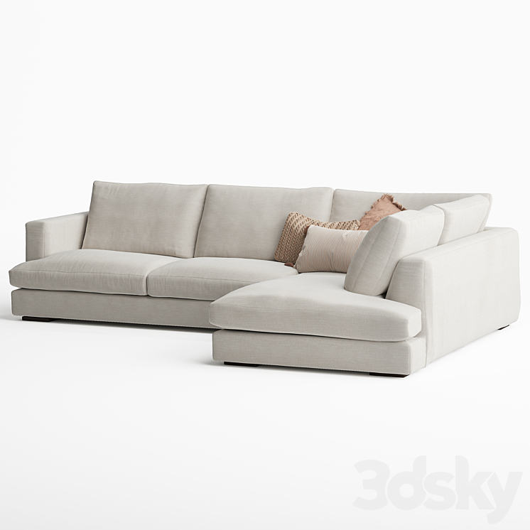 Haven 5 Seater Upholstered Sofa 3DS Max Model - thumbnail 2