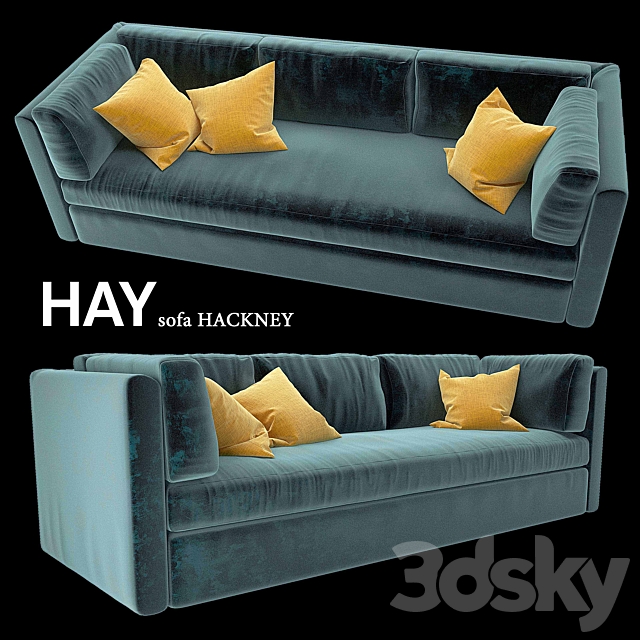 HAY sofa HACKNEY 3 SEATER 3DSMax File - thumbnail 1