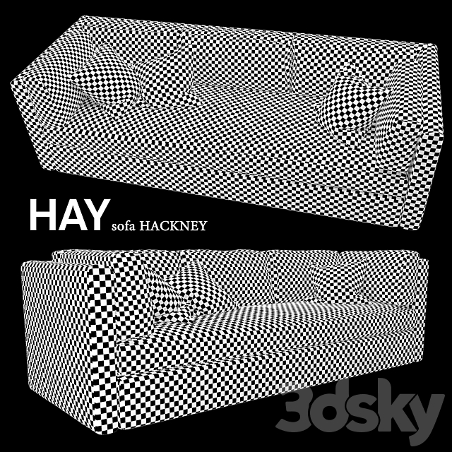 HAY sofa HACKNEY 3 SEATER 3DSMax File - thumbnail 2