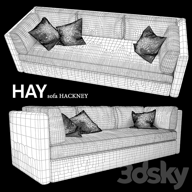 HAY sofa HACKNEY 3 SEATER 3DSMax File - thumbnail 3