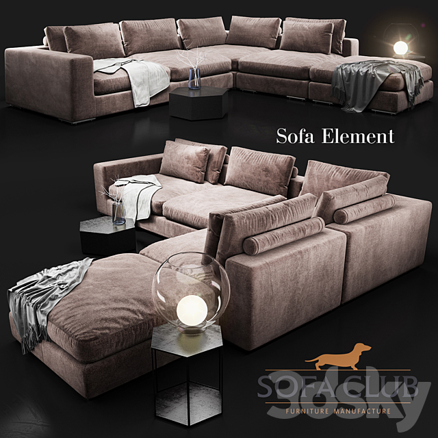 Heating Element Sofa Club 3DSMax File - thumbnail 1