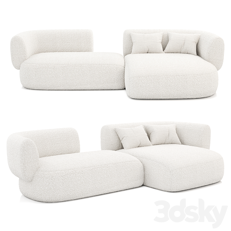 Hug modular sofa 3DS Max Model - thumbnail 1