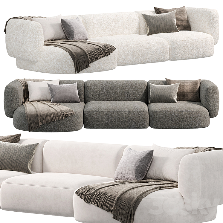 Hug Modular Sofa 4 sofas 3DS Max Model - thumbnail 1