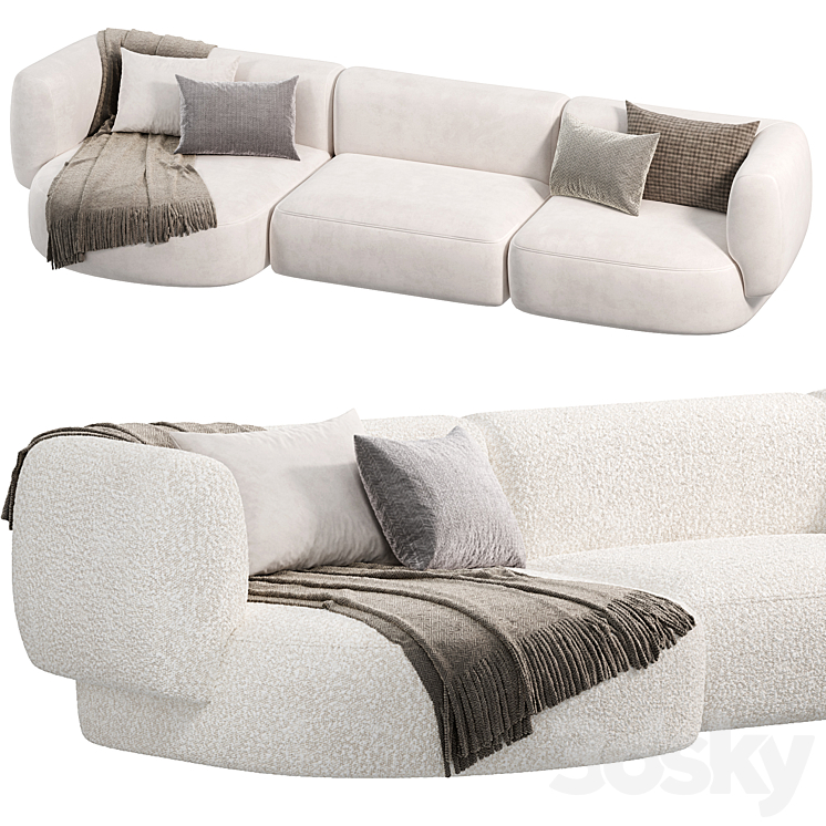 Hug Modular Sofa 4 sofas 3DS Max Model - thumbnail 2