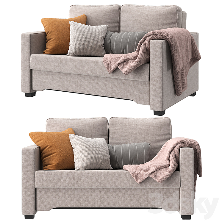 IKEA BACKSEDA 2-seater sofa bed 2 colors 3DS Max - thumbnail 2