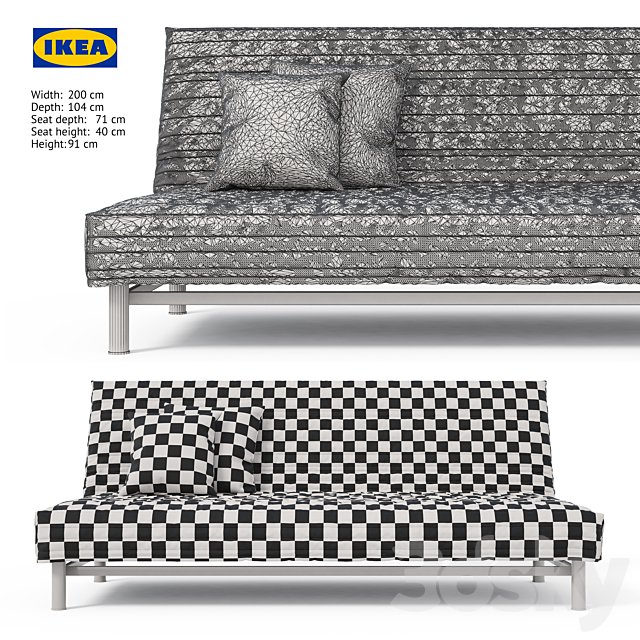 Ikea BEDDINGE LOVAS sofa-bed _ BEDINGE L?VOS Sofa Bed 3DSMax File - thumbnail 2