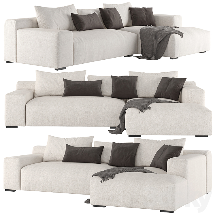 Imola Sectional Sofa 3DS Max Model - thumbnail 1