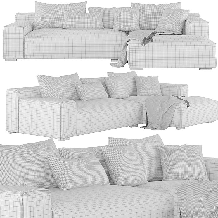 Imola Sectional Sofa 3DS Max Model - thumbnail 2