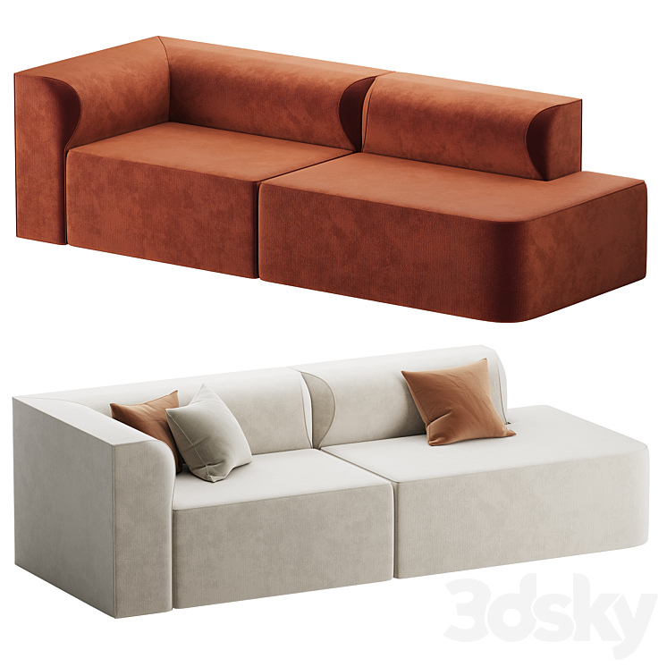 ISLA triple sofa 3DS Max Model - thumbnail 1