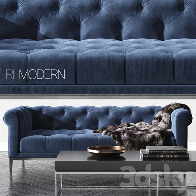 ITALIA CHESTERFIELD FABRIC SOFA 3DSMax File - thumbnail 1