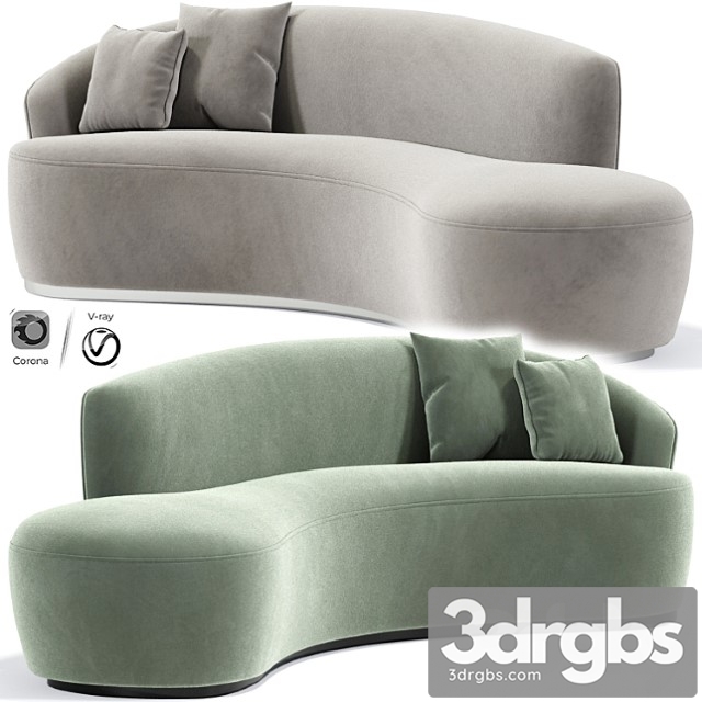 Italian inspired modern curved sofa - thumbnail 1