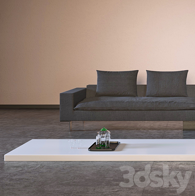 Italian Sectional Sofa Collection Part1 3DS Max Model - thumbnail 2