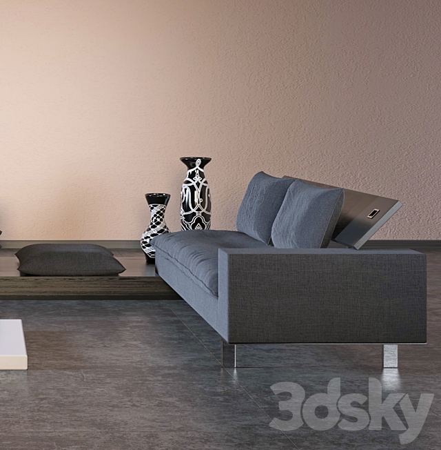 Italian Sectional Sofa Collection Part1 3DS Max Model - thumbnail 3