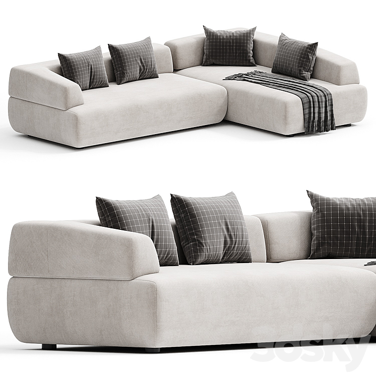 ITALO | Sofa with chaise longue By Minimomassimo 3DS Max Model - thumbnail 3