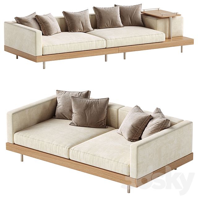 Japandi XXL Wooden Sofa 01 3DS Max Model - thumbnail 2