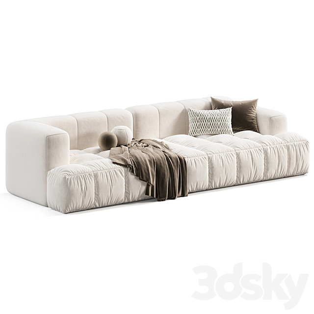 Julia Suede Fabric Soft Sofa by Casaspace 3DS Max Model - thumbnail 2