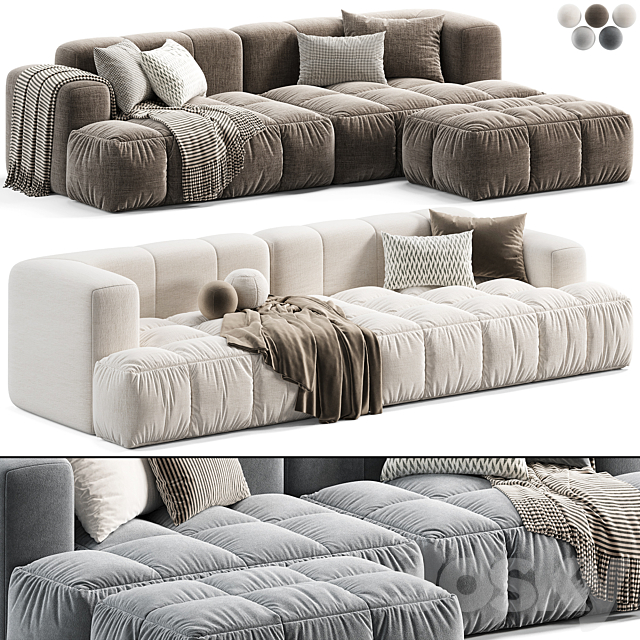 Julia Suede Fabric Soft Sofa by Casaspace 3DS Max Model - thumbnail 3