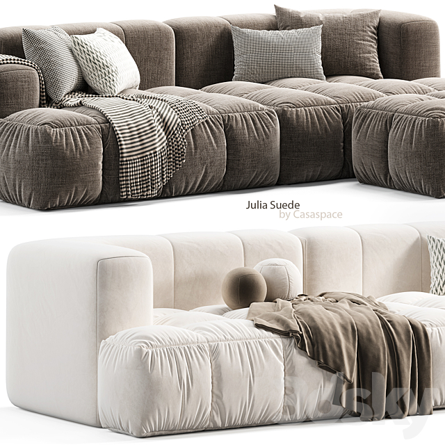 Julia Suede Fabric Soft Sofa by Casaspace 3DS Max Model - thumbnail 6