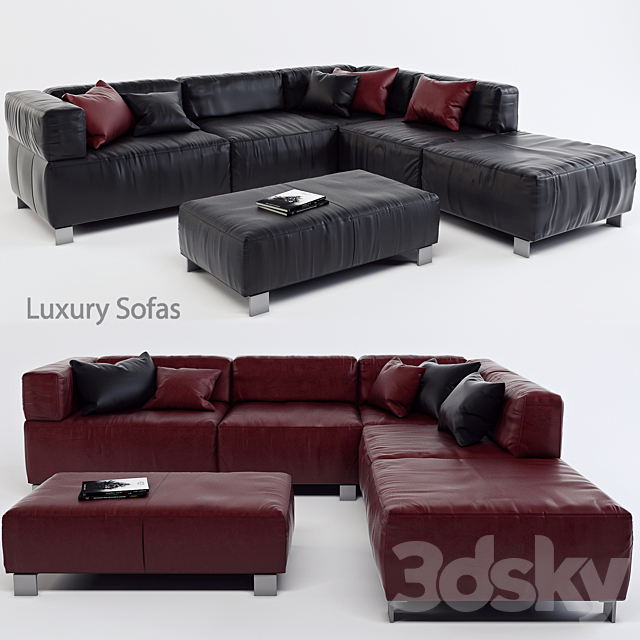 K + W Luxury Lounge Sofa – Loft 7490 Corner 3DSMax File - thumbnail 1