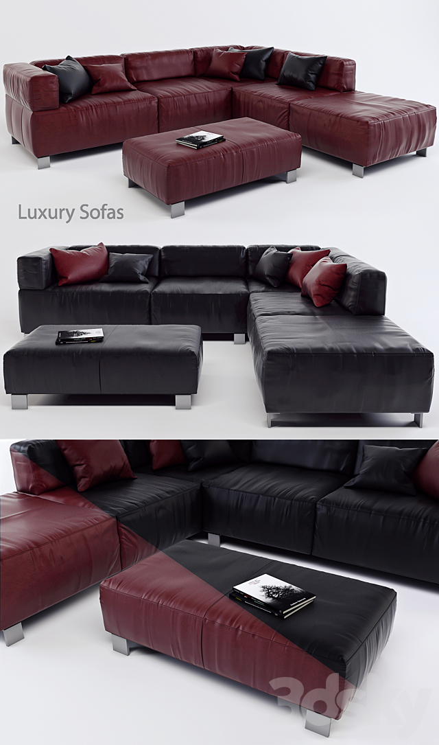 K + W Luxury Lounge Sofa – Loft 7490 Corner 3DSMax File - thumbnail 2