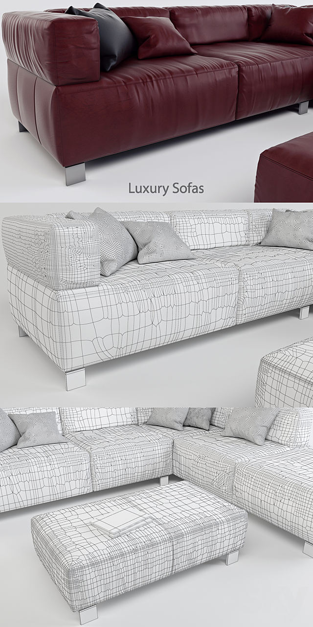 K + W Luxury Lounge Sofa – Loft 7490 Corner 3DSMax File - thumbnail 3