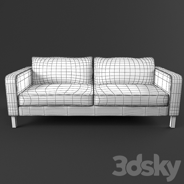 KARLSTAD sofa with pillows and plaid (IKEA) 3DSMax File - thumbnail 2