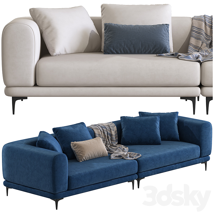 Kaseta Upholstered Sofa 3DS Max Model - thumbnail 2