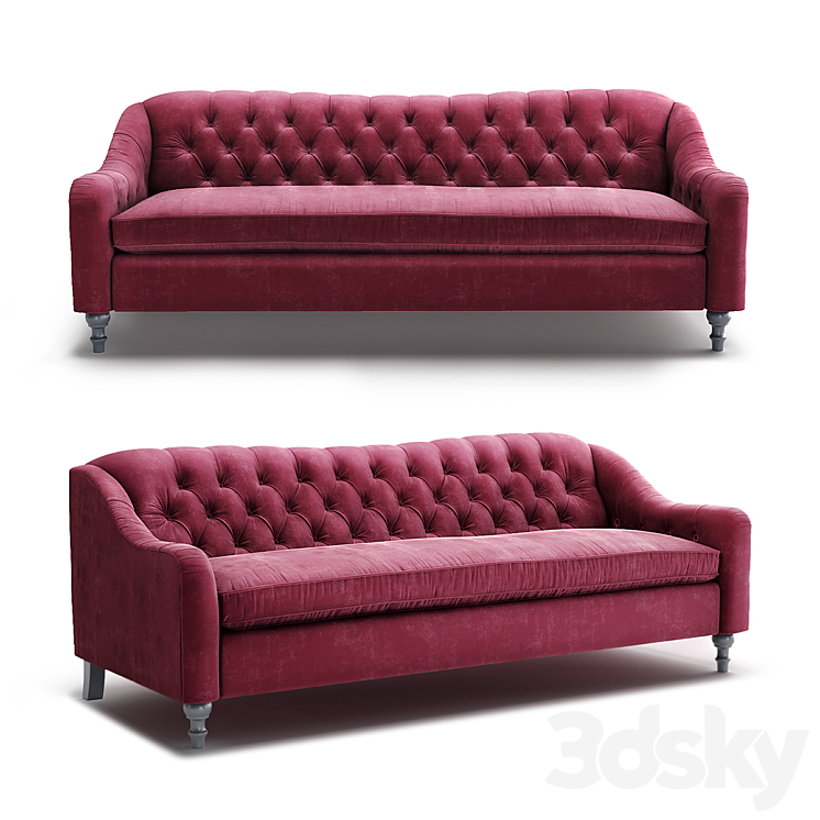 KIM SALMELA Waverly Tufted Sofa 3DS Max Model - thumbnail 1