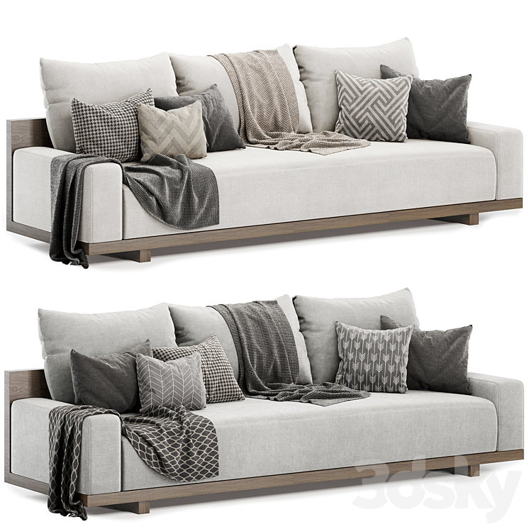 kobe sofa by coco republic 3DS Max Model - thumbnail 1