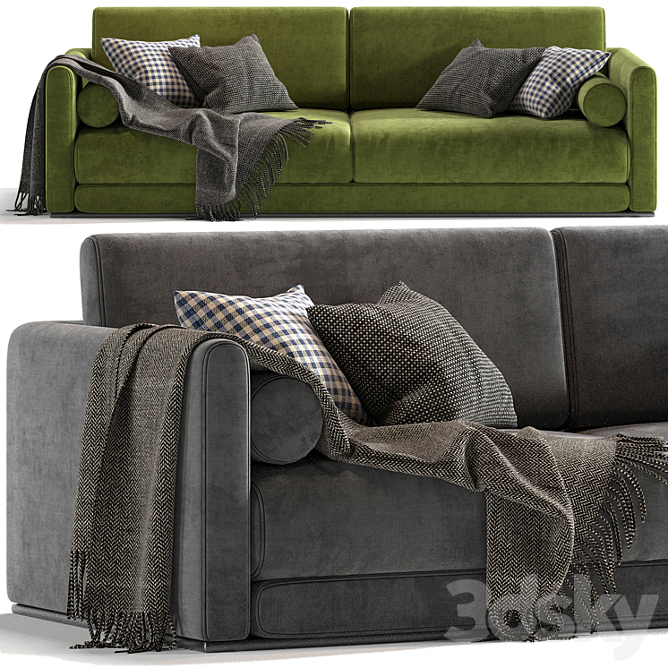 Lario Flexform 2 Seats Sofa-03 3DS Max Model - thumbnail 1