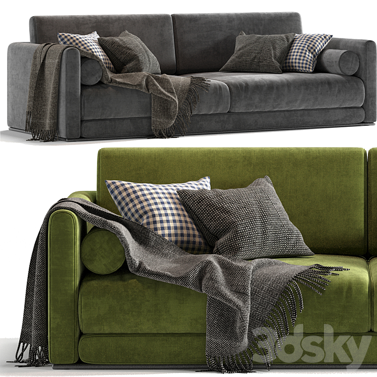 Lario Flexform 2 Seats Sofa-03 3DS Max Model - thumbnail 2