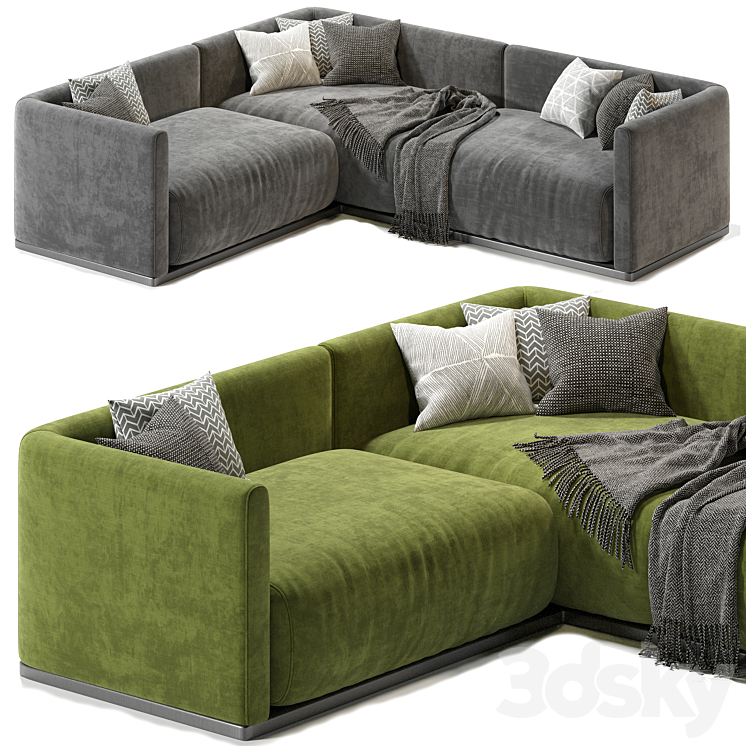 Lario Flexform L Shaped sofa 3DS Max Model - thumbnail 1