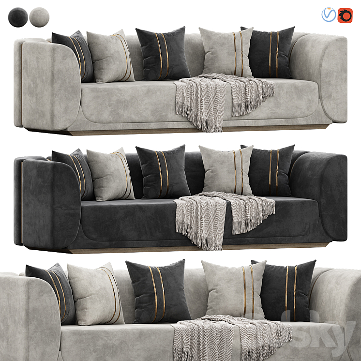 Laura Sofa by Private Label 3DS Max Model - thumbnail 1